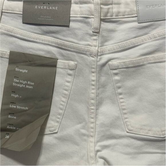 Everlane The High Rise Straight Jean in Bone White size 26 NWT New Ankle - Picture 4 of 9